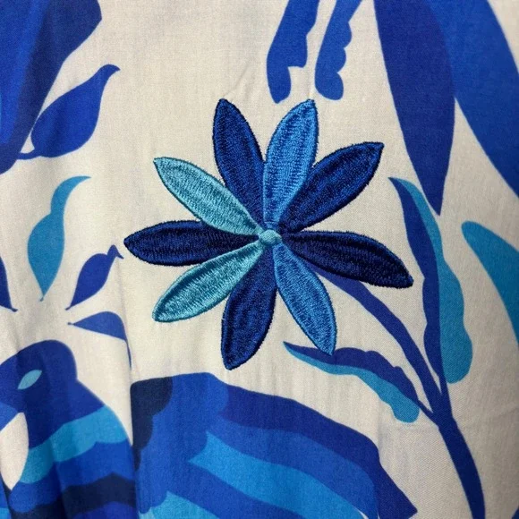 Anna & Ava Kimono Cover Up Blue Floral Bird Print One Size OS Bohemian Chic - Picture 6 of 6